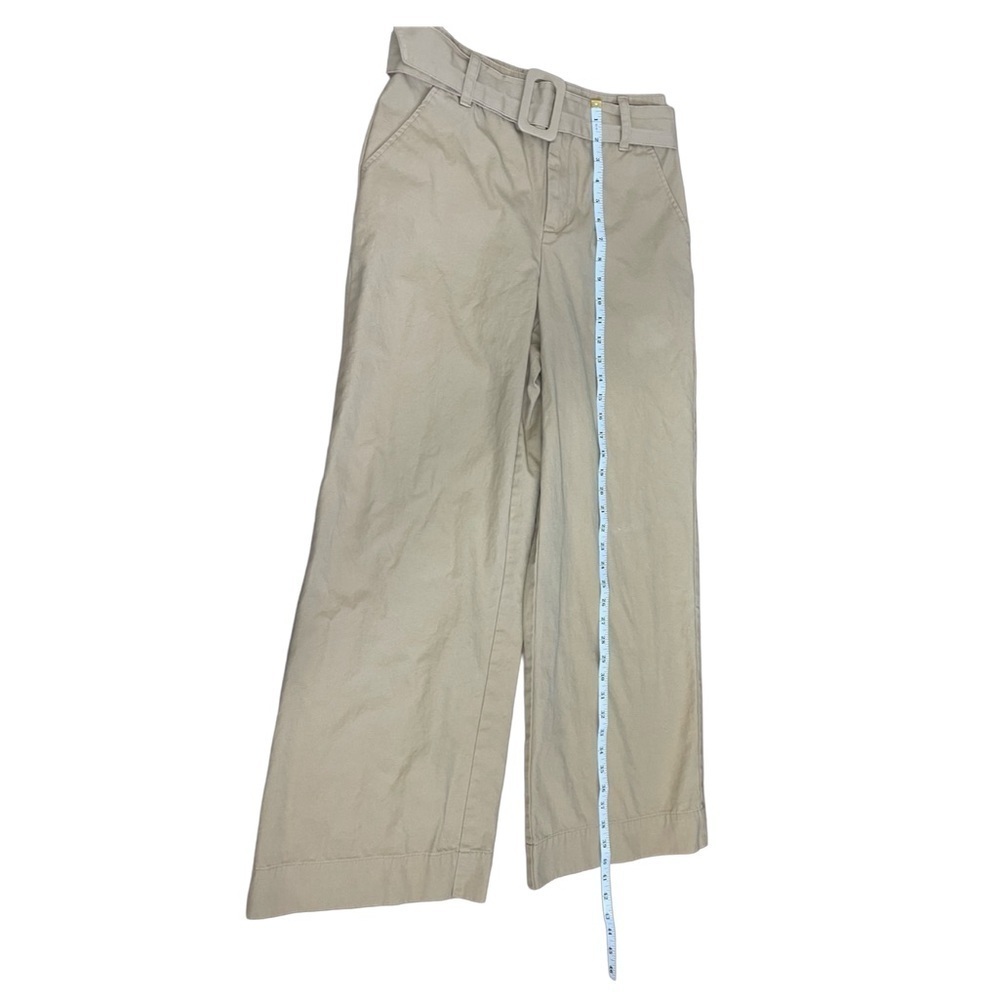 Who What Wear High Waist Wide Leg Belted Khaki Tan Cotton Pants - Size 2 - Picture 6 of 11